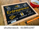 stock photo entrepreneur concept with business elements drawn on blackboard 415851097 1